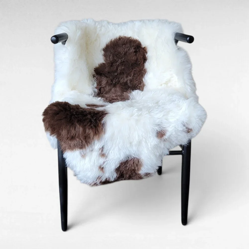 Genuine Icelandic Lambskin Rug Supple Flexible Brown Spots Pelt Throw 42